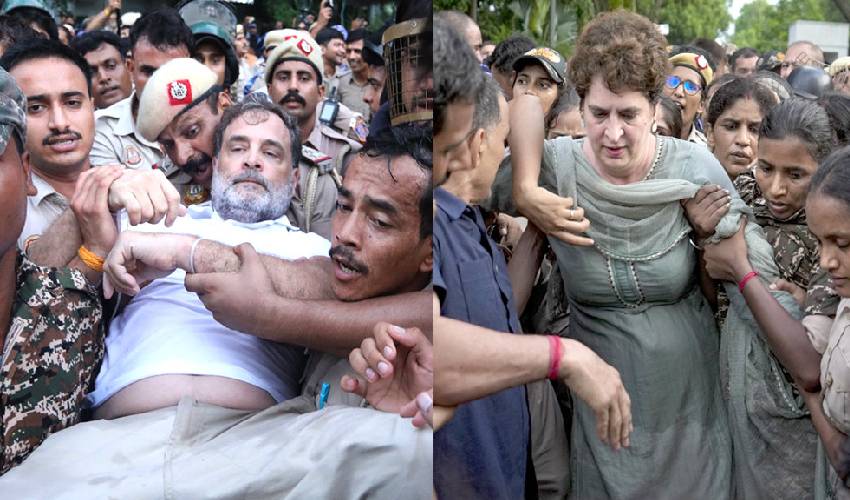 মোদীর বাসভবনের সামনে থেকে রাহুল-প্রিয়াঙ্কাসহ কংগ্রেস নেতাদের আটক